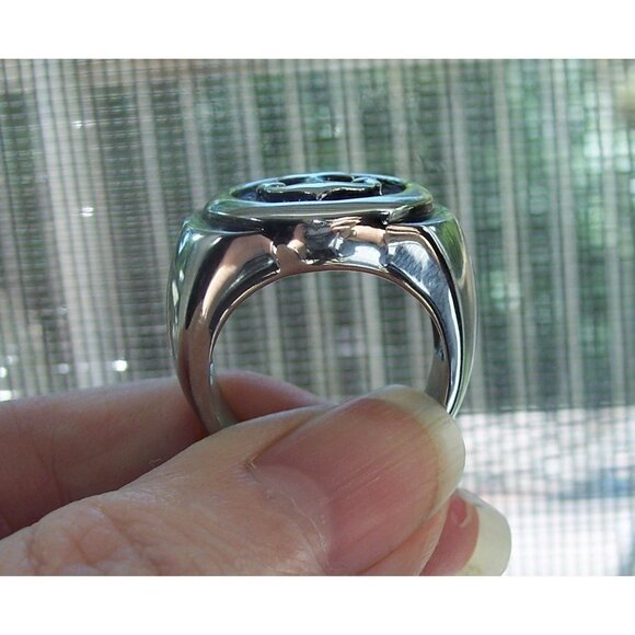 STAINLESS STEEL Men's Nautical Anchor Ring - Picture 5 of 15